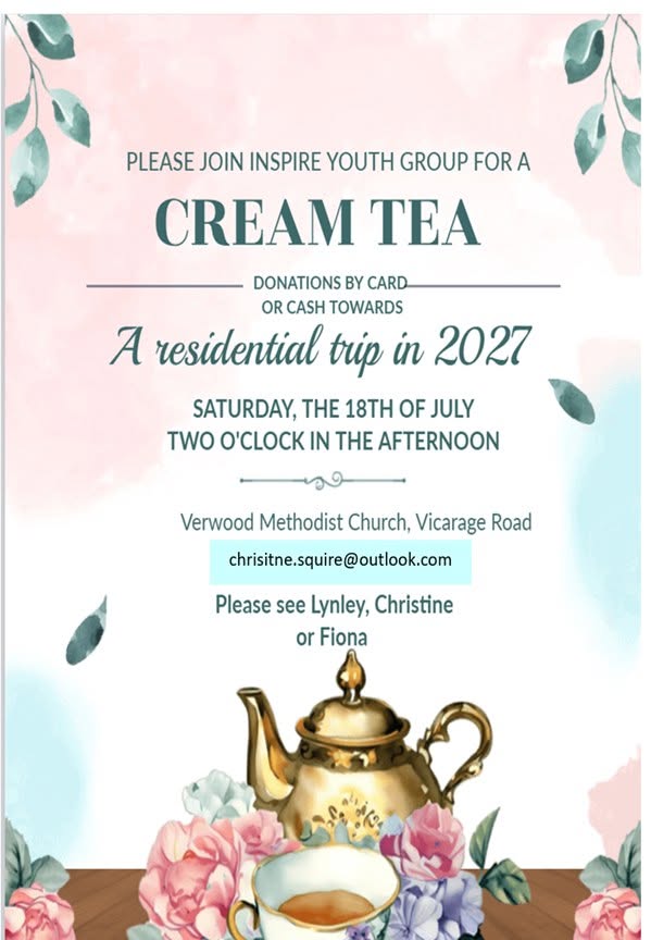 Cream tea event to support Inspire youth trip