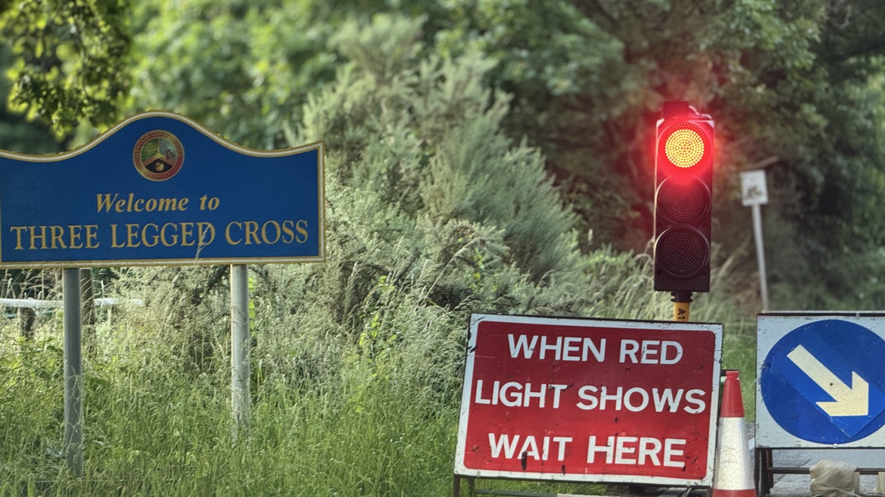Three Legged Cross roadworks to continue till November